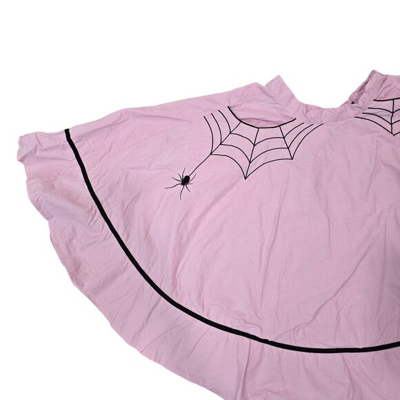 Hell Bunny Pink Spider Web Print Skirt size S Gothic Halloween Rockabilly - Picture 15 of 16